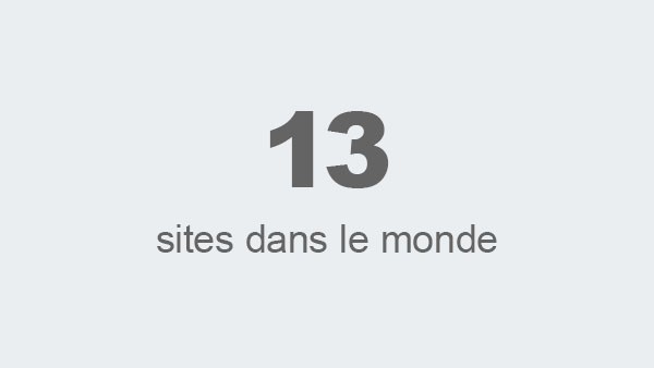 13 sites dans le monde
